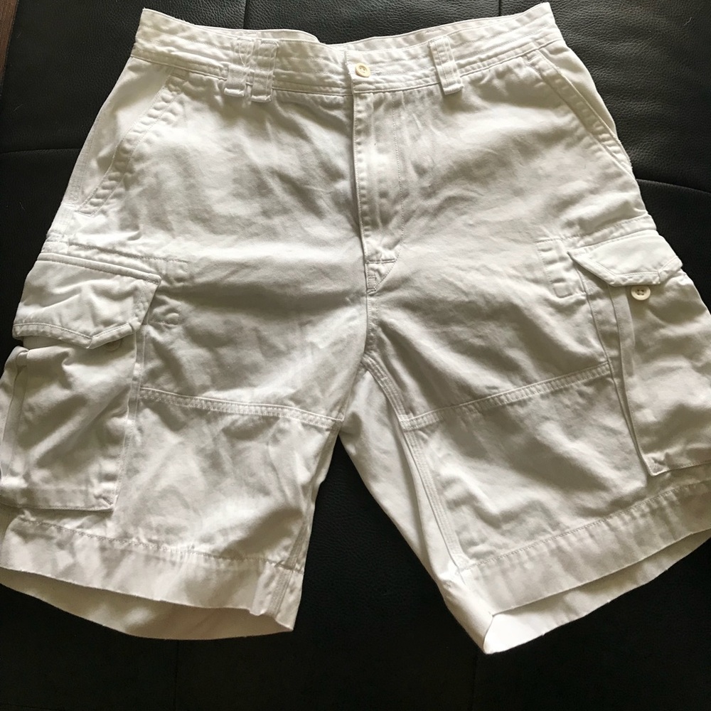 White cargo shorts